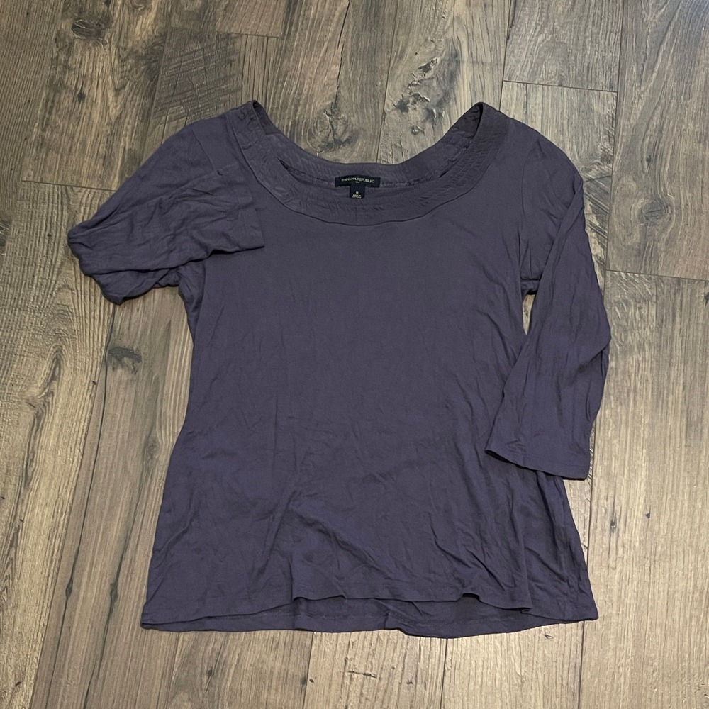 Banana Republic Womens Purple 3/4 Sleeve Scoop Neck Top S/879823-02 Size M